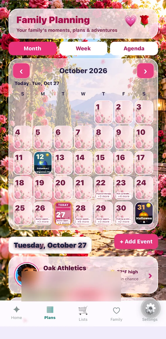 Rose Garden calendar